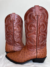 Load image into Gallery viewer, VINTAGE TONY LAMA FULL QUILL OSTRICH COWBOY BOOTS