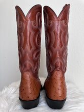 Load image into Gallery viewer, VINTAGE TONY LAMA FULL QUILL OSTRICH COWBOY BOOTS