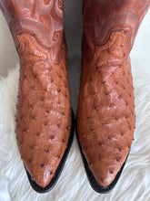 Load image into Gallery viewer, VINTAGE TONY LAMA FULL QUILL OSTRICH COWBOY BOOTS