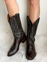 Load image into Gallery viewer, VINTAGE J. CHICHOLM TEJU COWBOY BOOTS