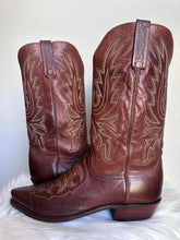 Load image into Gallery viewer, VINTAGE 1883 LUCCHESE CAIMAN INLAY COWBOY BOOTS
