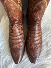 Load image into Gallery viewer, VINTAGE 1883 LUCCHESE CAIMAN INLAY COWBOY BOOTS