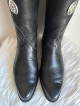 Load image into Gallery viewer, VINTAGE TONY LAMA LEATHER &amp; SILVER CONCHO COWBOY BOOTS
