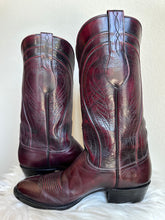 Load image into Gallery viewer, VINTAGE 'LUCCHESE' BLACK CHERRY COWBOY BOOTS