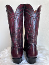 Load image into Gallery viewer, VINTAGE 'LUCCHESE' BLACK CHERRY COWBOY BOOTS