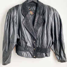 Load image into Gallery viewer, PAISLEY CROP LEATHER JACKET