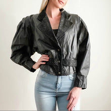 Load image into Gallery viewer, PAISLEY CROP LEATHER JACKET
